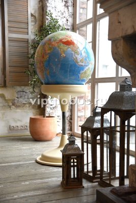 Физический напольный глобус Земли на подставке из пластика, d=64 см