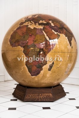 Политический глобус Земли "Антик" в стиле ретро на подставке из дерева, d=130 см