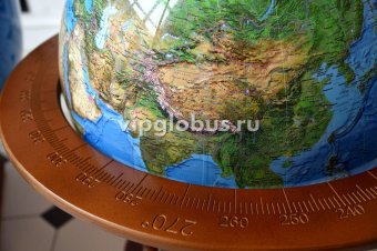 Физический глобус Земли "Вид из Космоса" на резной подставке из дерева, d=64 см