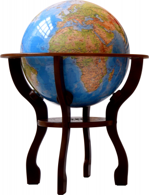 Физический глобус Земли на напольной подставке с полкой VIPGlobus d=64 см