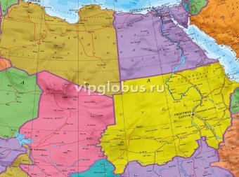 Политический глобус Земли на подставке из дерева, d=64 см