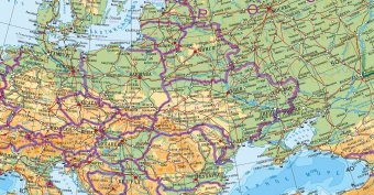 Физический глобус Земли на подставке из дерева, d=64 см