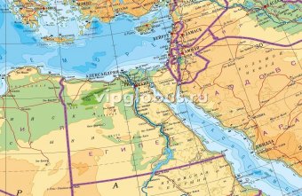 Физический глобус Земли на подставке из дерева, d=64 см