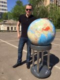 Физический глобус Земли на подставке-тумбе из пластика, d=64 см