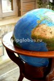 Физический глобус Земли "Вид из Космоса" на резной подставке из дерева, d=64 см