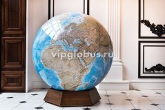Физический глобус Земли "Антик" в стиле ретро на подставке из дерева, d=130 см