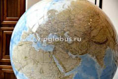 Физический глобус Земли "Антик" в стиле ретро на подставке из дерева, d=130 см