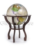 Физический глобус Земли "Антик" в стиле ретро на резной подставке из дерева, d=64 см