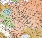 Физический глобус Земли "Антик" в стиле ретро на резной подставке из дерева, d=64 см