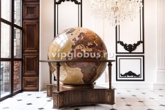 Политический глобус Земли "Антик" в стиле ретро на высокой подставке из дерева, d=130 см