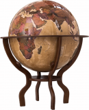 Политический глобус Земли "Антик" в стиле ретро на резной подставке из дерева VIPGlobus d=95 см