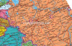 Политический глобус Земли на подставке из дерева, d=64 см