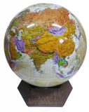 Политический глобус Земли в стиле ретро на подставке из дерева, d=64 см