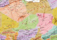 Политический глобус Земли в стиле ретро на подставке из дерева, d=64 см